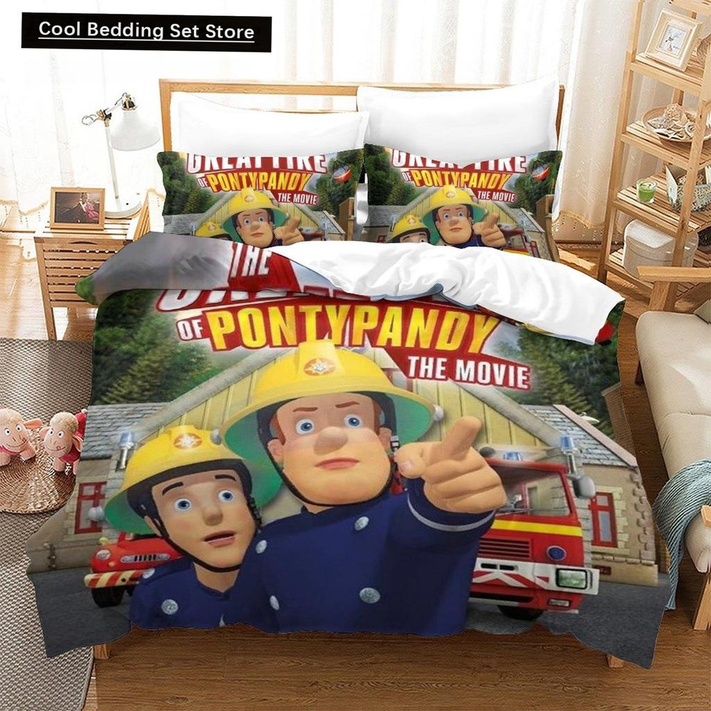 Drukowanie 3D Anime Prześcieradło Strażak Sam Zestaw Pościeli Pojedynczy Bliźniaczy Pełny Queen King Size Zestaw na Łóżko Sypialnia dla Dorosłych Dzieci Zestawy Poszewek na Kołdrę