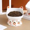 Creative Cartoon Cute Ear Shape Ceramic Drinking Water Eating Food Neck Protection Anti Overturning High Foot Cats Dog Bowl, 1Pc