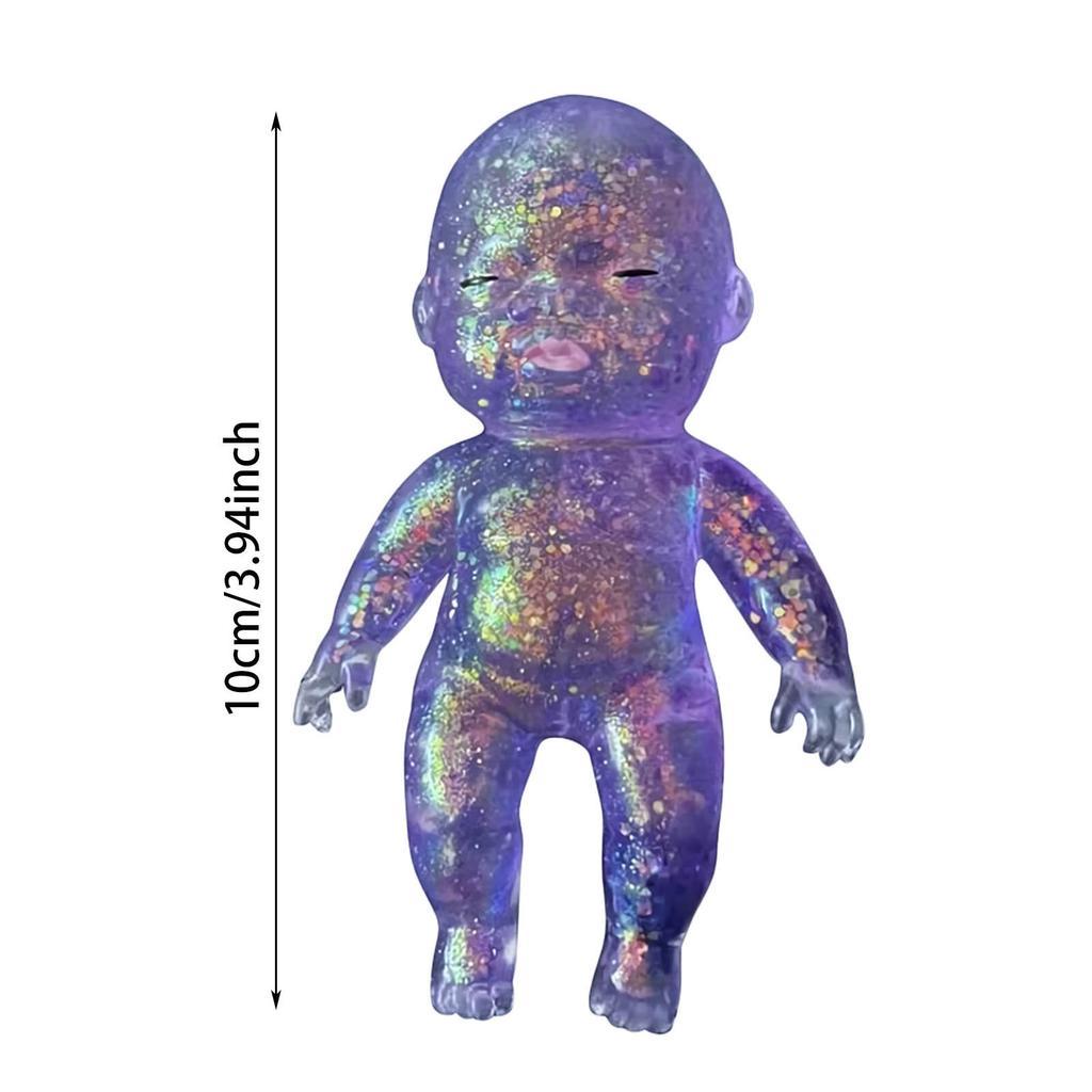 Squishy Babies Glitter Soft Moldable Cute Squishy Slow Rise Relaxing Sensory Fidget Relief Anxiety Stress Fun Desk Accessory for Adults Blue