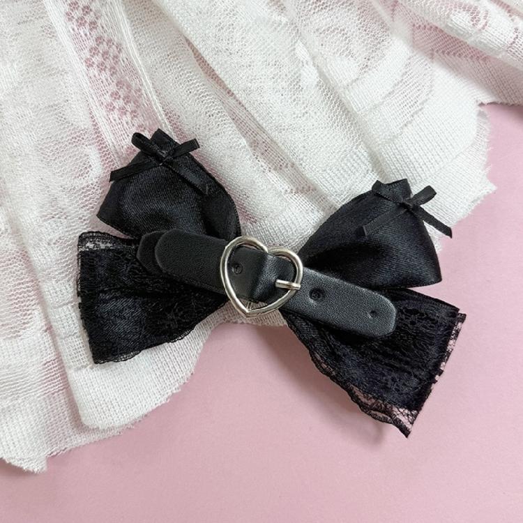 Elegant Bow 2000s Black Balletcore Hair Clip Elaborate Flat Clip Balletcore