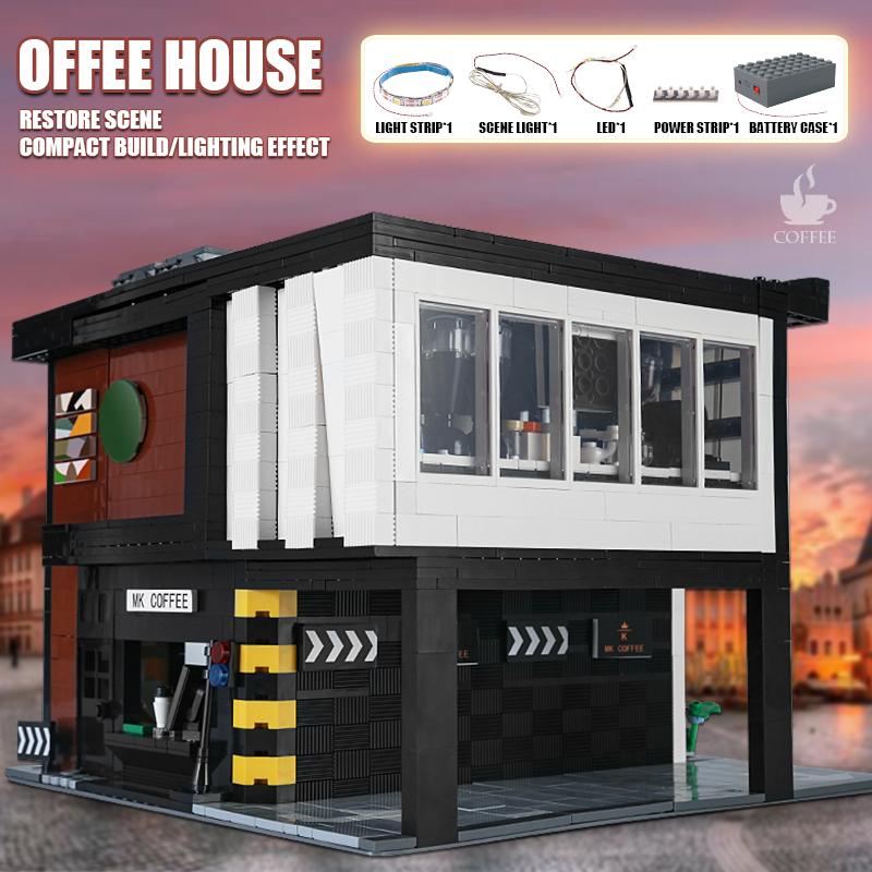 MOULD KING Street View Building Blocks The MOC-45635 MODERN CAFE Model Sets Assembly Bricks Kids Educational Toys Birthday Gifts