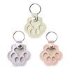 Faux Leather Pet Memorial Keychain Paw Shaped Keepsake Key Chain Easy to Use Pet Hair Storage Bag Key Holder