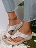 European and American style toe casual large size shoes women wear slope heel flat bottom beach cool slippers women spot