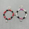 2Pcs/Set Gothic Spider Animal Beaded Bracelet Creative Heart Magnetic Matching Couple Bracelets for Women Men Halloween Gift
