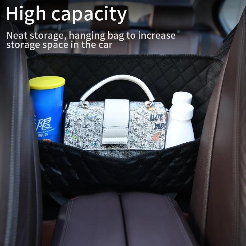 Car Seat Storage Organizer Handbag Holder PU Leather Auto Interior Stowing Tidying Multifunction Seat Back Bag Car