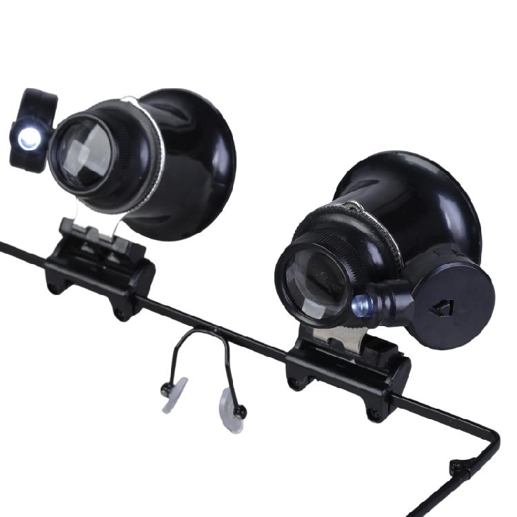 Ergonomic 20X Double Lens Loupe Magnifying Glass Suitable For Jewelry Electronics Inspection Lightweight Easy To Handle