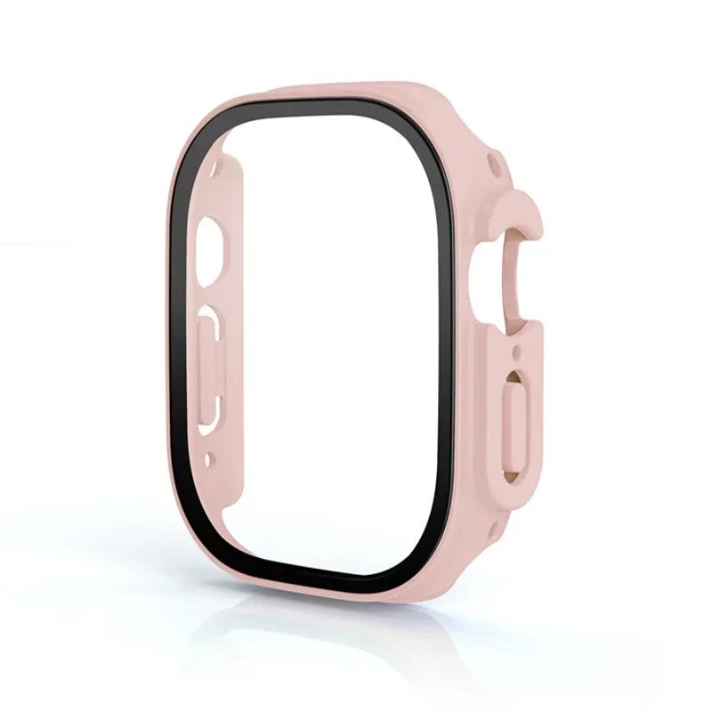 Hard Case For Apple Watch Ultra 3/2 49mm Screen Protector Tempered Glass Bumper Anti-Scratch Cover For iWatch Ultra 3/2/1 49mm