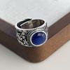 Xiaomi BF CLUB 925 Sterling Silver Ring For Women Jewelry Retro Blue Stone Open Vintage Handmade Ring Allergy For Party Birthday Gift