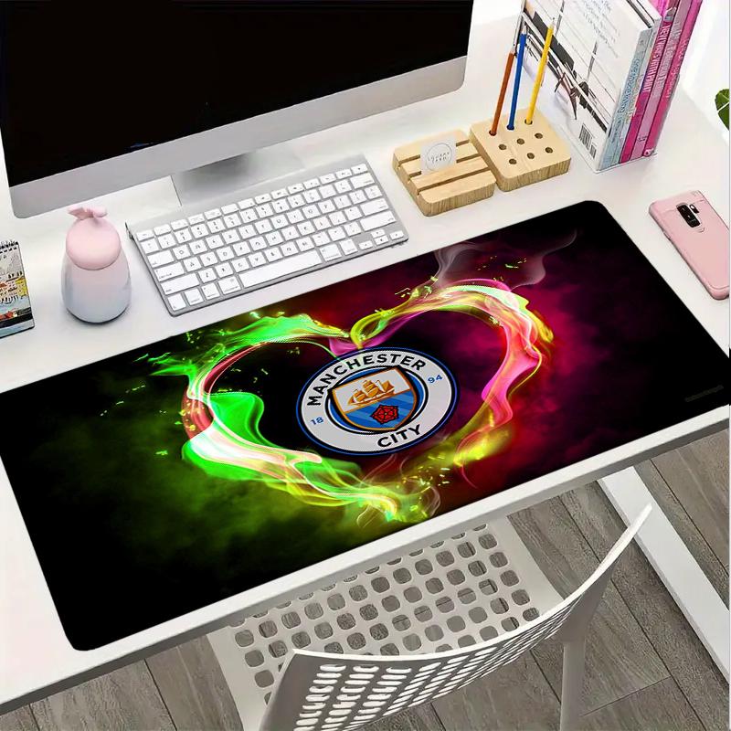 Tappetino per mouse con stemma del Manchester United, Tappetino per mouse da gaming, Tappetino per tastiera, Decorazione da scrivania per computer portatile, Regalo per tifoso, Regalo di compleanno