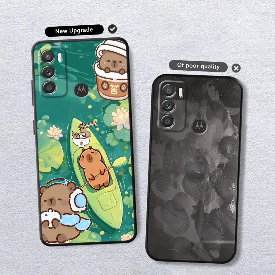 Hülle für Motorola Moto G71 G60s Edge 20 Pro 30 Lite G32 G22 Edge40 G50 G51 G73 G53 G30 G52 Handyhülle Niedliches Capybara