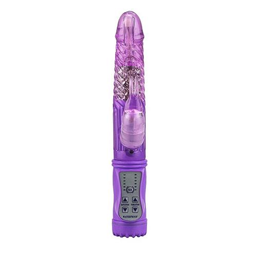 New 12 Modes Jelly Vibration Rotation Rabbit Telescopic Dildo G Spot Vibrator Massager Sexy Wand Swirling Beads and Vibrating Swan Sex Toys for Woman
