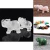 Elefante Exquisito Esculpido à Mão Pedra Natural Jaspe Turquesa Malaquita Cristal de Quartzo Ornamento Para Elegância Atemporal