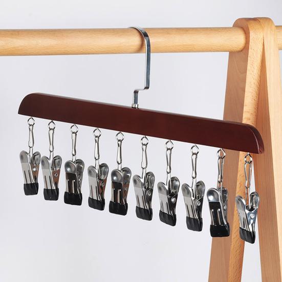 Clips Great Load Bearing Anti-slip Wardrobe Clothes Hanger Scarf Tie Clip Hanger