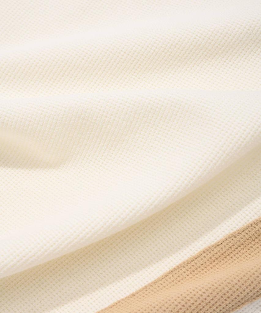 COVERNAT Waffle Arch Collar T-Shirt Cream