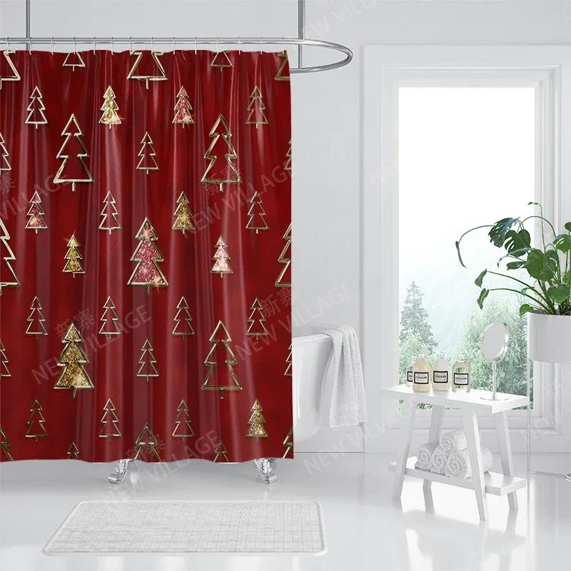 Household Waterproof Fabric Home Shower Curtain Accessories 90x180 Shower Curtain 240 * 200 Christmas Peripheral Shower Curtain