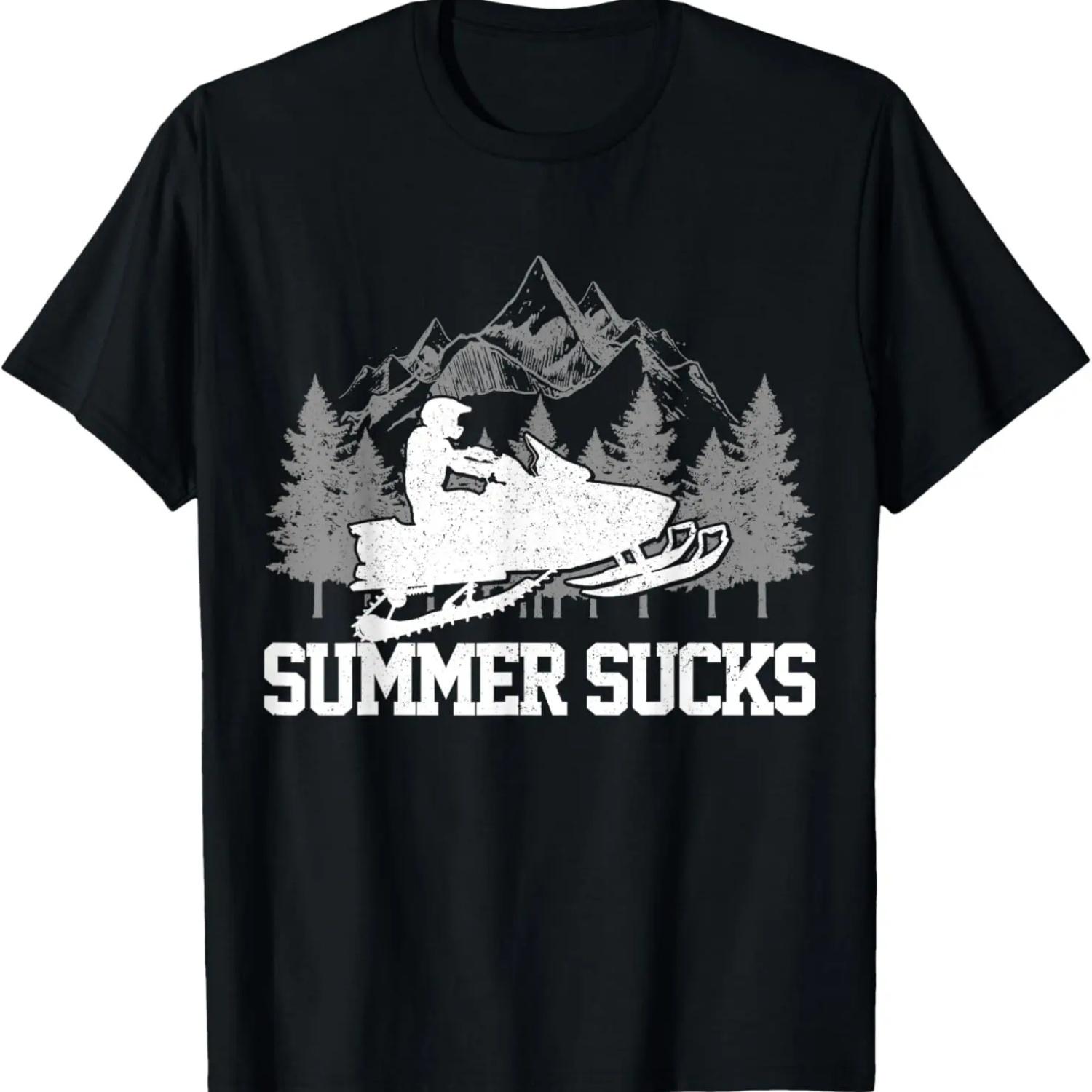 Snowmobile Summer Sucks Snowmobile Funny Gift T-Shirt S чёрный