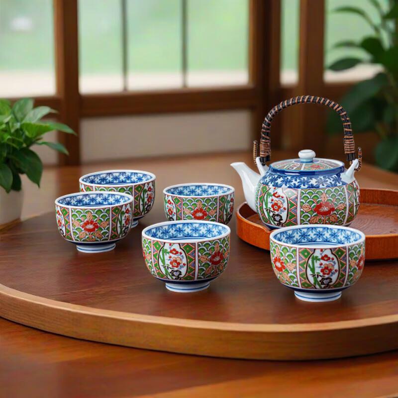 

Mino Yaki Old Imari Style Japanese Ceramic Tea Set