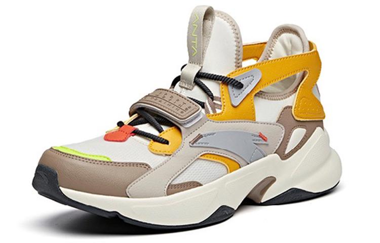 Sneakers ANTA Training Shoes Men's Low-top Light Beige White/Linen Gray/Ginger Yellow