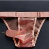 Herren Sexy Latex Unterhose Nahtlos Physiologische Kugel-Trennung Höschen Fetisch Latex Durchsichtige Slips Sissy Erotische Dessous