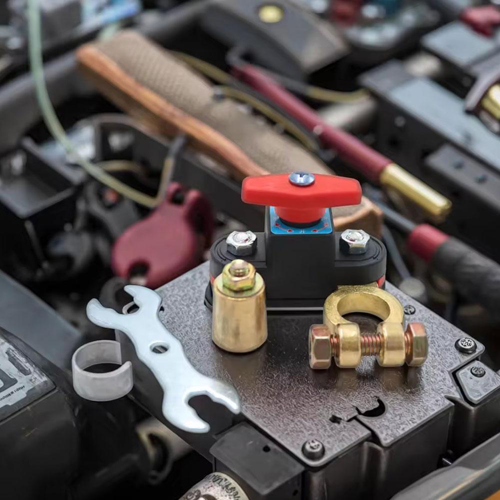 12V 24V Car Battery Disconnect Switch Manual Circuit Zinc Structure Breaker Pole Free Disconnect Knob Alloy Negative Tool I6Y0