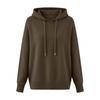 Women Hooded Sweater Adjustable Drawstring Long Sleeve Loose Fit Knitting Top Fall Winter Pullover