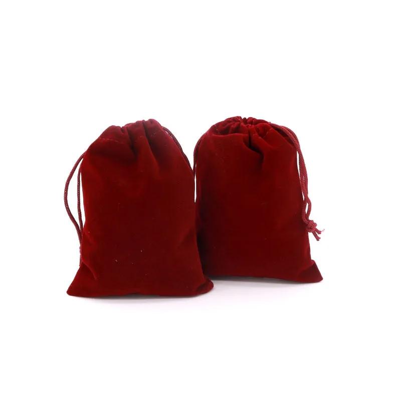 

50pcs/lot Various Sizes Coloful Velvets Pouches Wedding Favor Pouches Jewelry Packaging Display Drawstring Packing Gift Bags 5x7cm&Velvet gift bags бордовый