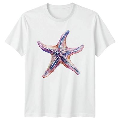 Beautiful Starfish Illustration T-Shirt Ocean Life Gift For Him And Her