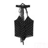 Chiffon Slim-Fit Polka Dot Halter Camisole - Women's Summer Fashion