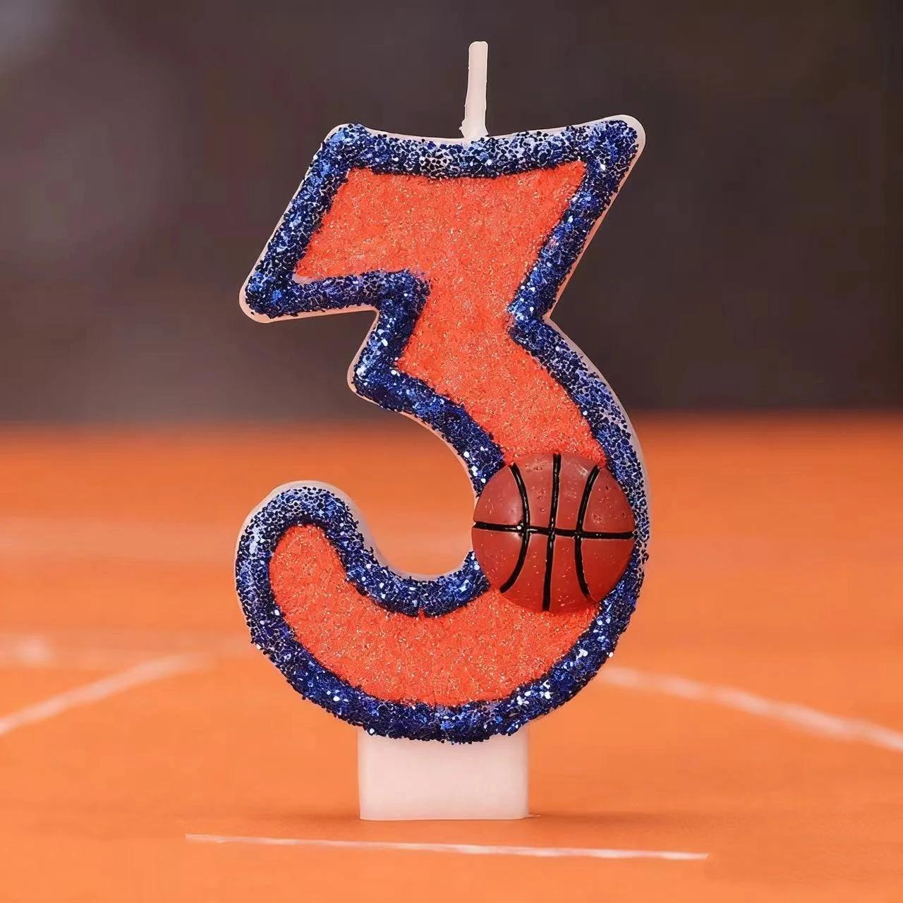 

Свечи для дня рождения Vitality Basketball 0-9 Бесплатная комбинация спичек Цифровые свечи идеально подходят для украшения торта для выпечки высокого класса