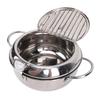 2.2/3.2/4.2L Deep Frying Pot with Thermometer Fryer Pot Mini Cooking Fryer  French Fries Frying