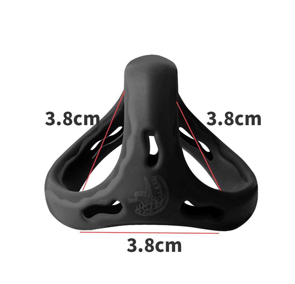 Dicker Penisring aus Silikon mit 3 Löchern, verzögerte Ejakulation, Sexspielzeug, Dick-Vergrößerer, Erwachsenenbedarf für Männer, 18 Hoden, Samensperre