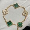 Nuova Versione Bracciale Quadrifoglio Cinque Fiori Agata Rossa Naturale Madreperla Bianca Bracciale da Donna Bracciale Laser