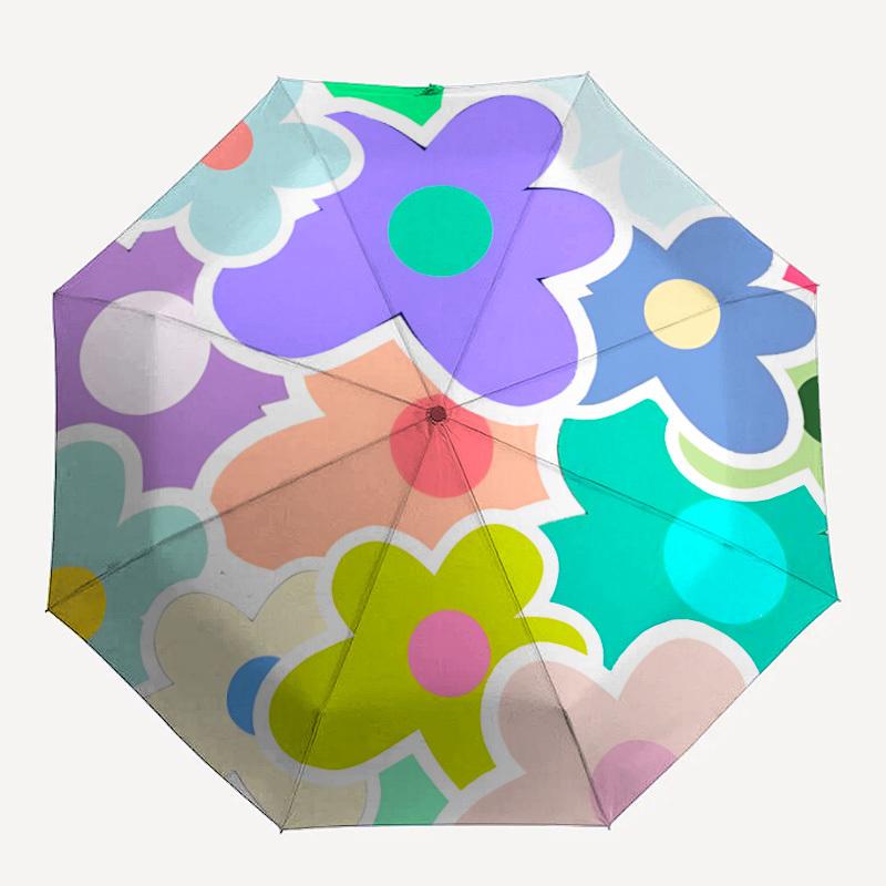 1pc Floral PatternAutomatic Open/close Folding Umbrella, Compact Portable Travel Umbrella, Perfect Birthday/Holiday, Cute Umbrella y050