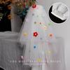 Photo Props Pompom Mesh Tulle Colorful White Veil Wedding Veils  Bridal Veils Headdress Accessories