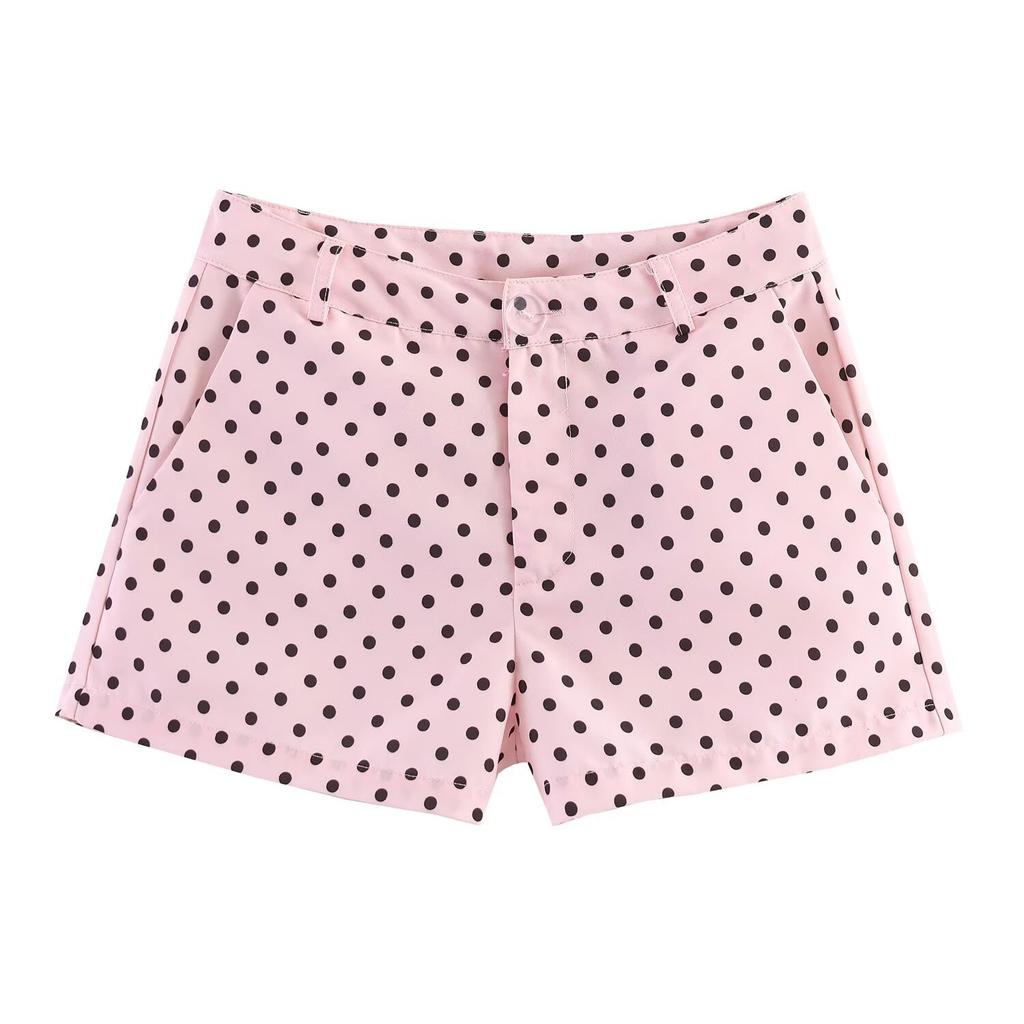 European and American style, wholesale women's clothing fashion versatile temperament casual design nine-color hair polka dot set