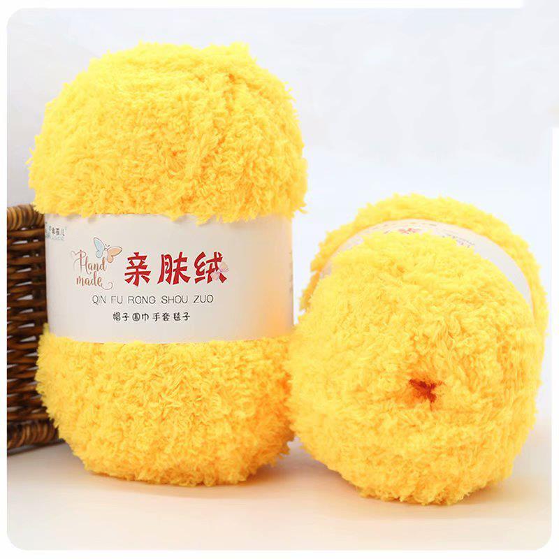 50 g/Bündel Chenillegarn, weicher, dünner Korallensamt-Handtuchfaden zum Stricken, Häkelgarn, Handstricken, Häkeln, DIY-Pullover, Puppen