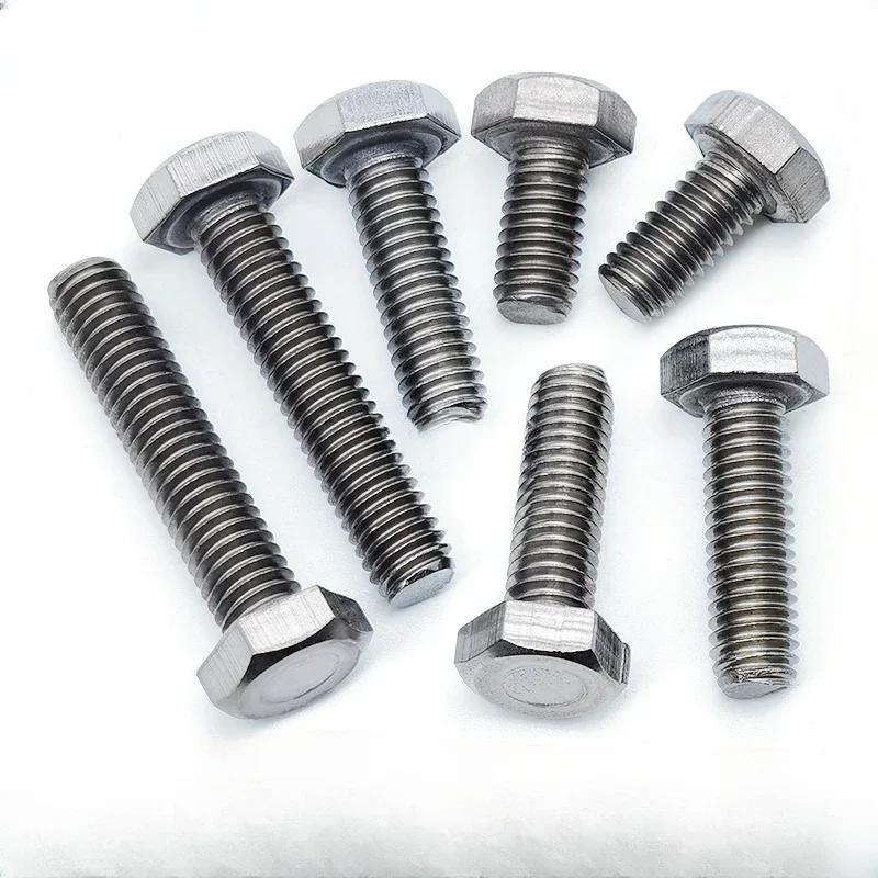 1piece M12 M14 M16 M18 M20 X 3-200mm Length Pure Titanium TA2 GR2 Hex Hexagon Head Screw Bolts Screw Rod