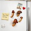Mushroom Wooden Fridge Magnet Refrigerator Magnet Handmade 3D Solid Wood Magnet Fridge Magnets Magnetic Kitchen Decor Gift Room