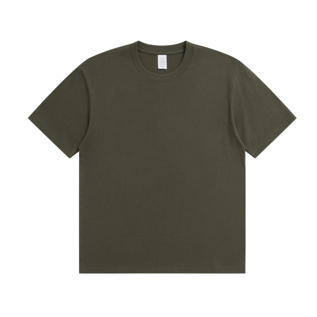 Japanese Style 230g Pure Cotton Heavyweight Short Sleeve T-shirt - Spring/Summer Solid Color, Versatile & Simple with Custom Logo Option
