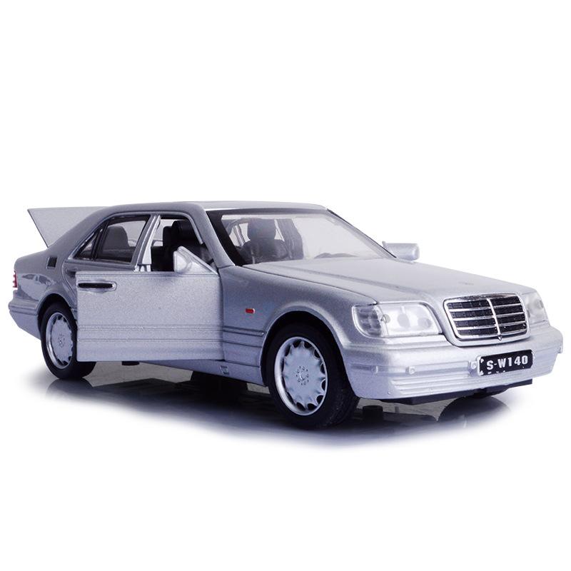 

1:32 Mercedes Benz S W140, модель автомобиля из сплава, звуковой свет, откатной светильник, звуковой сплав, модель автомобиля, игрушки для детей