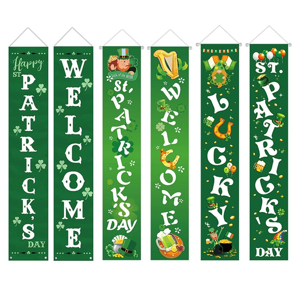 St. Patrick'S Day Family Party Door Frame Decoration Couplet Polyester Cloth Flag Poster Customization