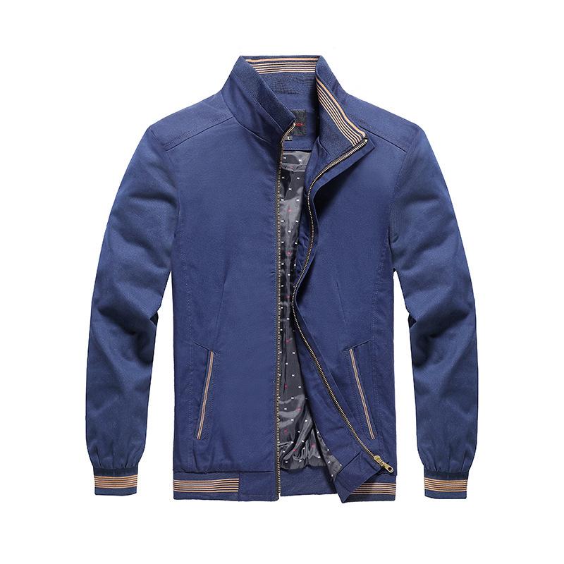Jacket Men's Spring and Autumn New Style Pure Cotton Washed Stand Collar Jacket Teenagers Casual Large Size Jacket