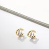 Punk Vergoldete Silber-Mischmetall-Kreuzohrringe für Damen Geometrische Kleine Ohrknochen-Creolen Huggie Hoops Schmuck