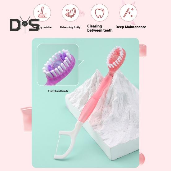 12 Piezas Cepillo de Dientes Desechable con Pasta de Dientes Palillo de Hilo Dental Raspador de Lengua Portátil Viaje Adultos Mini Cepillo de Dientes Pre-Pegado Hilo Dental Cuidado Bucal