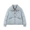 Winter new knitted collar splicing cotton-padded clothes women's loose and versatile fashion warm cotton-padded jacket jacket