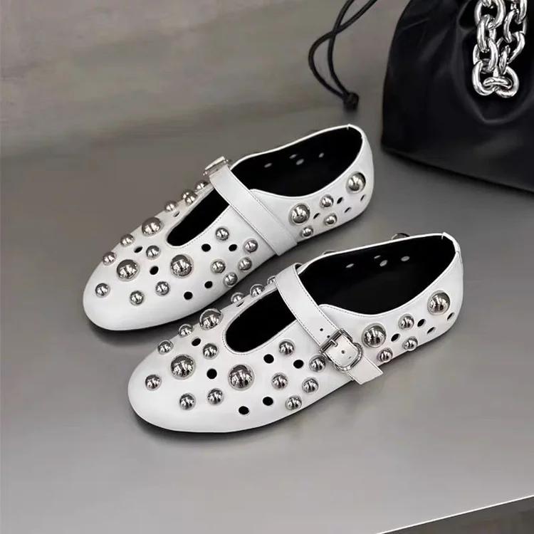 Fashion Designer Women Flats Loafers Shoes Luxury Hollow Sandals Ballet Woman's Shoes Summer 2025 Brand Casual Sneakers Zapatos De Mujer