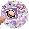 50Pcs Cartoon Purple Gradient Planet Graffiti Helmet Water Cup Diy Waterproof Pvc Children'S Toy Reward Sticker