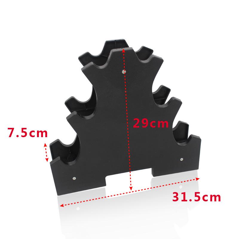 Three-Tier Plastic Coated Dumbbell Rack for Home Fitness