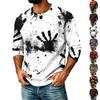 Men's Halloween Print Raglan 3/4 Sleeve Casual Shirt