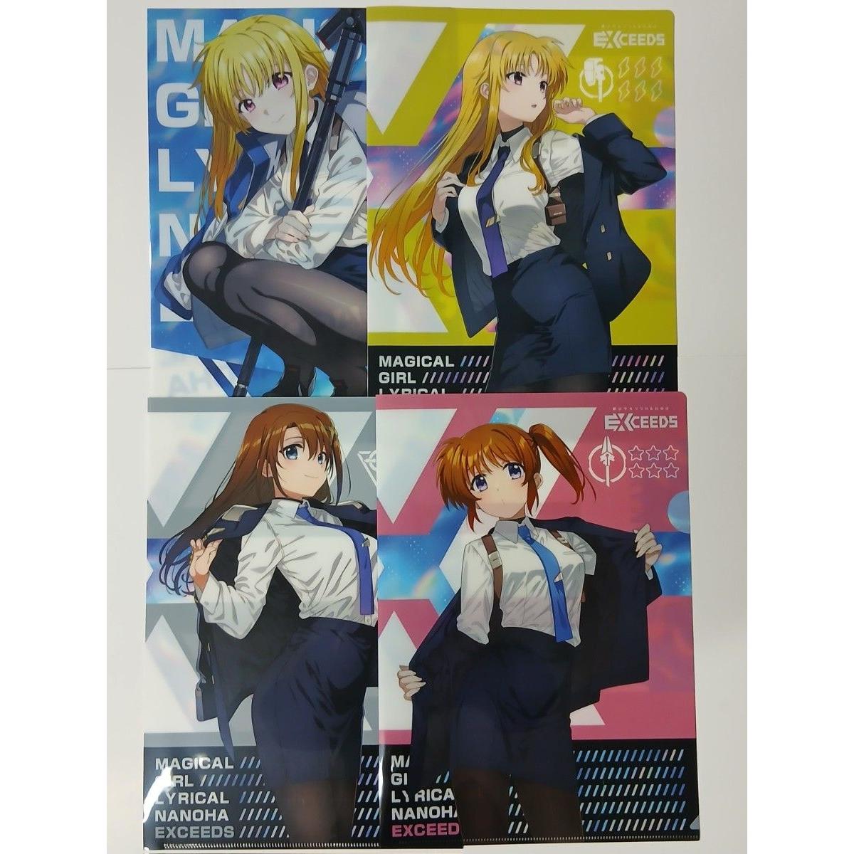 Used Magical Girl Lyrical Nanoha EXCEEDS Bonus A4 Clear File Set of 4